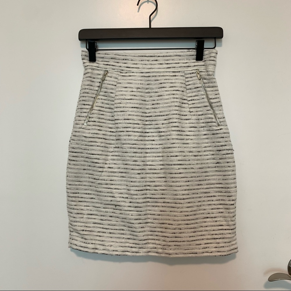 H&M Striped Tweed Pencil Skirt